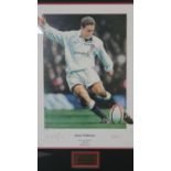 A framed and glazed signed limited edition print 'Johnny Wilkinson Lionheart' by Robert J Highton,