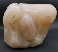 A carved gypsum sculpture of abstract form. H.29cm