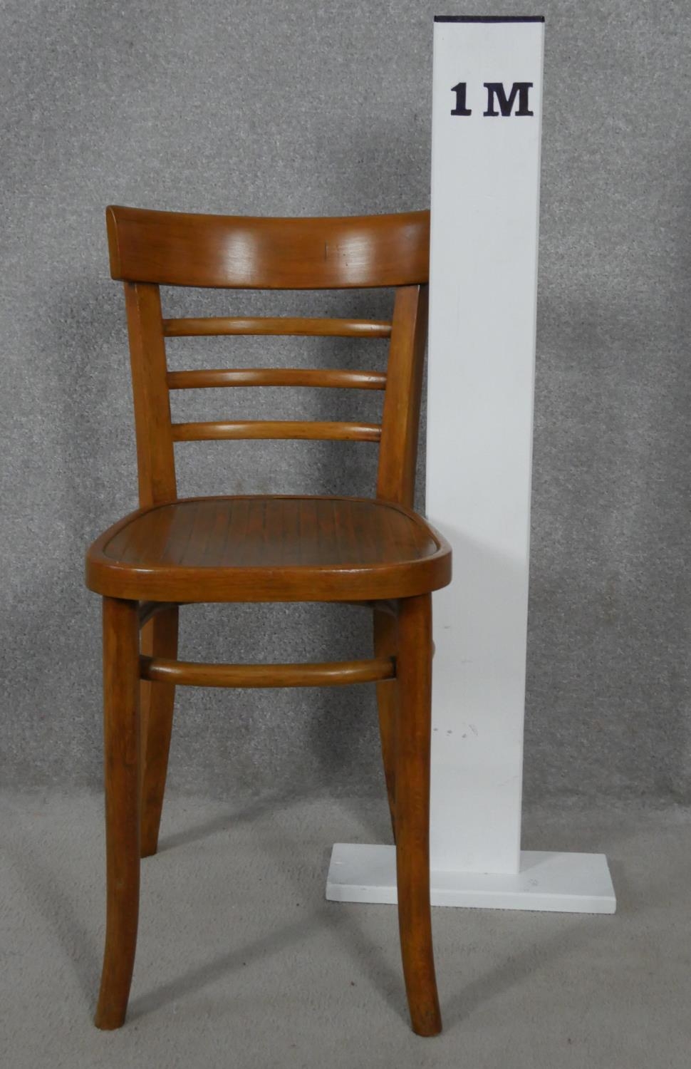 A set of four mid century beech bentwood cafe style chairs. H.78cm - Image 4 of 4