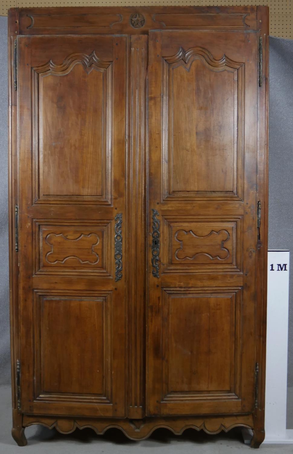 A 19th century carved chestnut French armoire. H.218 W.129 D.59cm (extensive woodworm damage and - Image 20 of 40