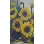 Henri Joseph Pauwels (1903-1983), oil on canvas, sunflowers, signed. H.94 W.96.5cm