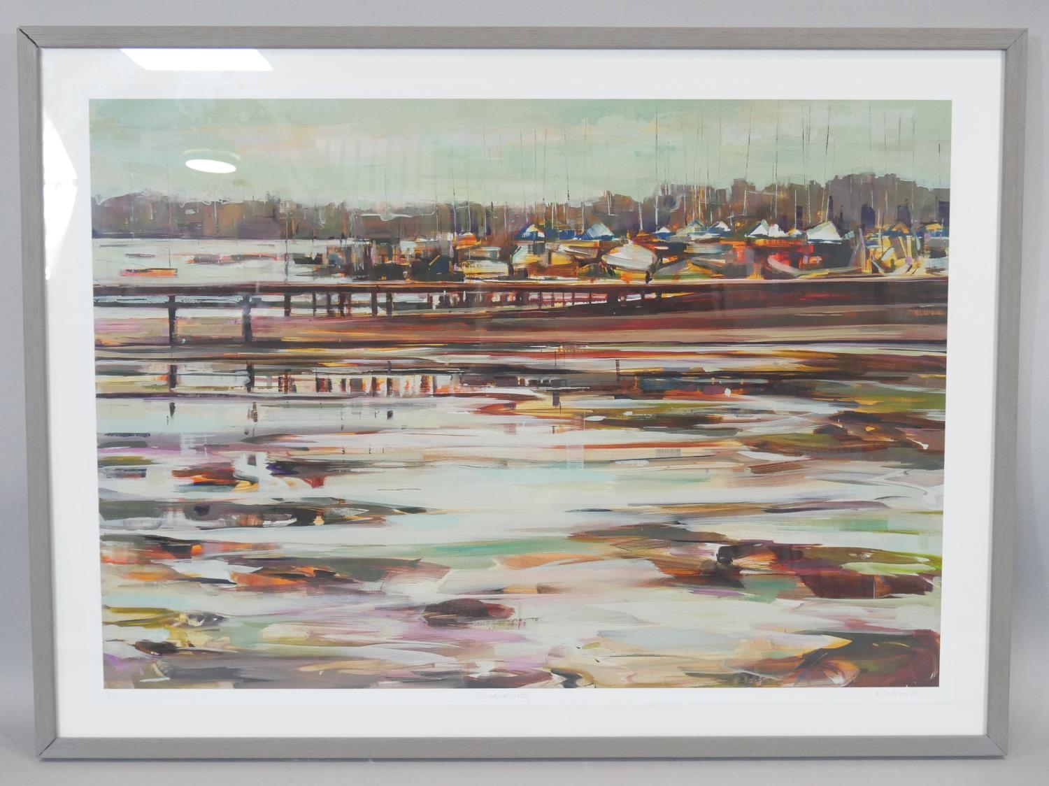 Katharine Le Hardy, a framed and glazed signed print titled Itchenor Jetty, edition 3/25, signed - Image 2 of 7