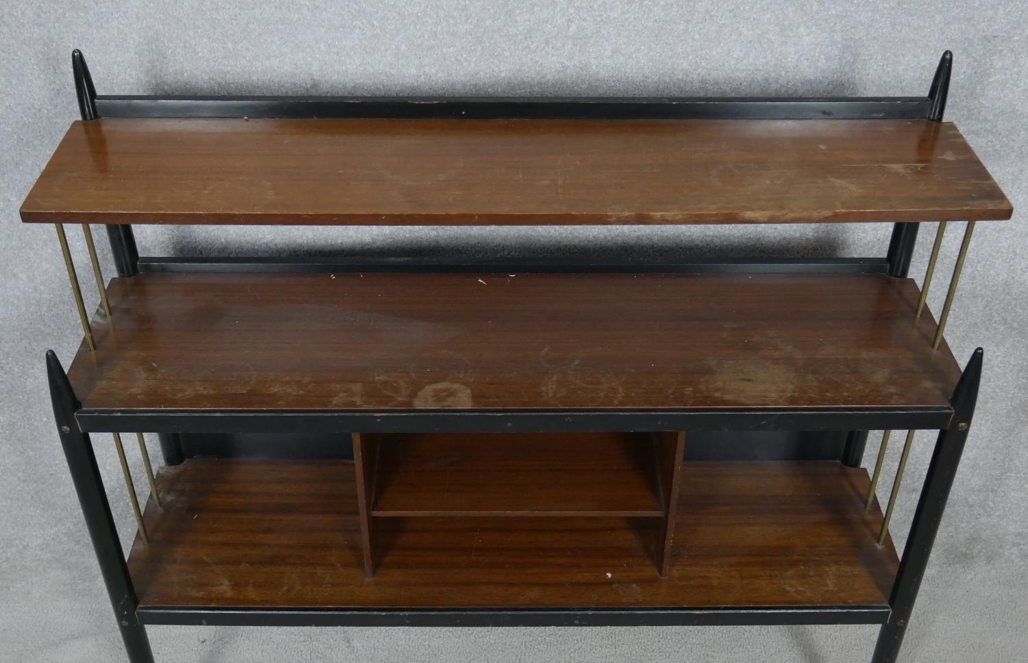 A mid century vintage ebonised and teak G-Plan Librenza buffet table. H.96 W.105.5 D.31cm - Image 3 of 4