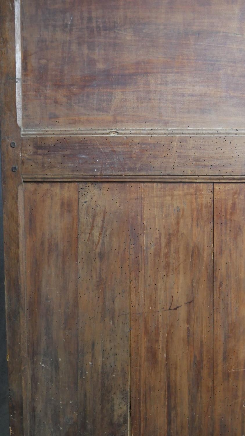 A 19th century carved chestnut French armoire. H.218 W.129 D.59cm (extensive woodworm damage and - Image 17 of 40