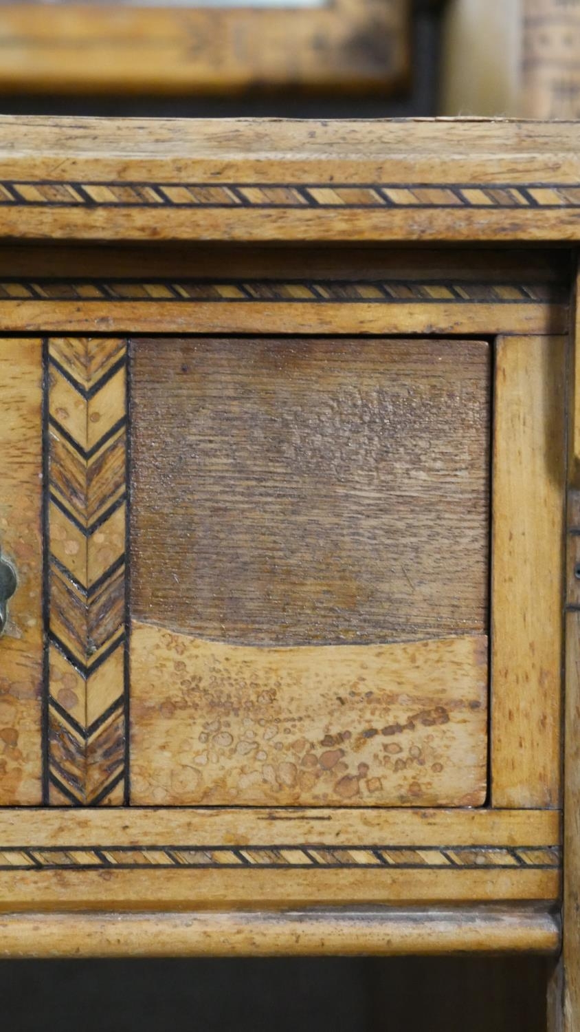 A late 19th century Aesthetic style walnut dressing table with incised carved decoration and ebony - Image 14 of 15