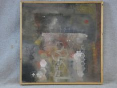 Christopher Ku (b.1957), an oil on canvas, abstract forms, signed and dated to the reverse. H.84.5