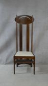 An Argyll side chair after the original by Charles Rennie Mackintosh. H.137cm
