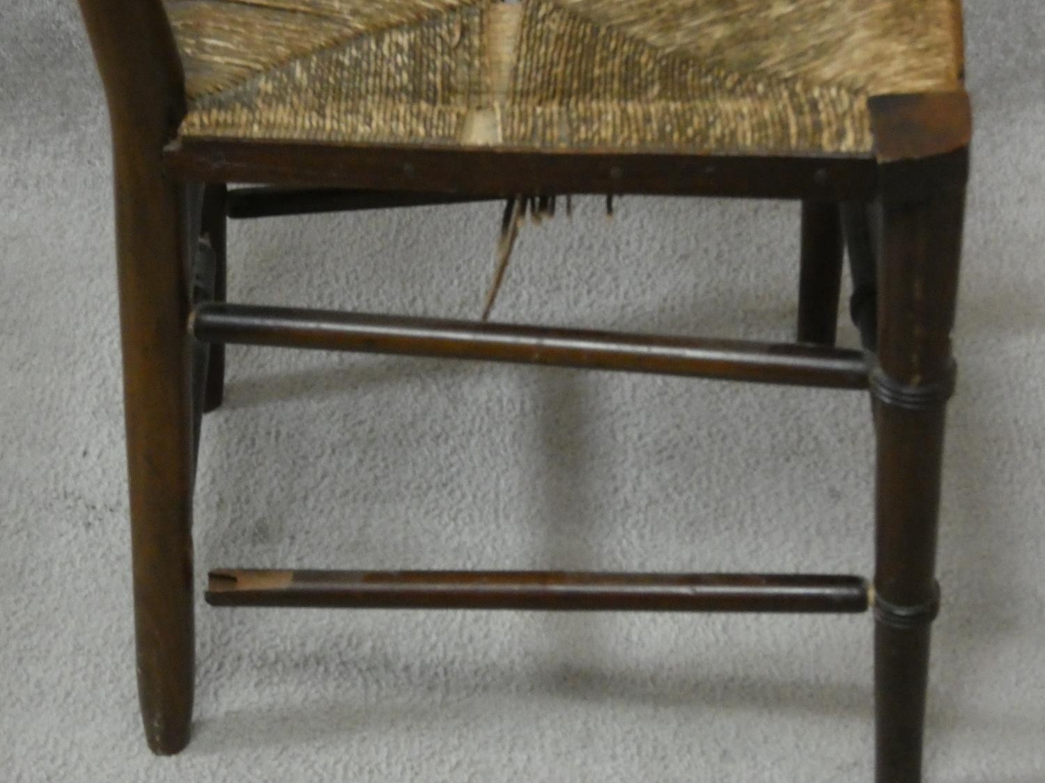A pair of late 19th century Morris style rush seated side chairs - Image 7 of 8