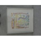 Elizabeth Cramp, a framed and glazed watercolour on paper, Spanish Window, Royal Academy label to