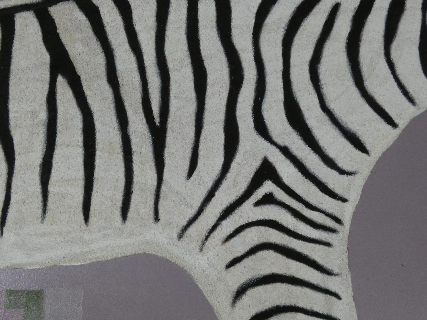 Two oils on canvas depicting an abstract zebra, unsigned. H.120 W.60cm - Image 5 of 12