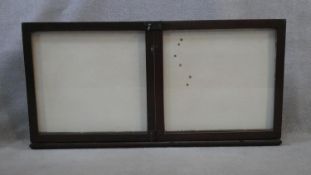 A vintage twin glazed panel door wall mounted noticeboard. H.60 W.122 D.9.5cm