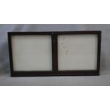 A vintage twin glazed panel door wall mounted noticeboard. H.60 W.122 D.9.5cm