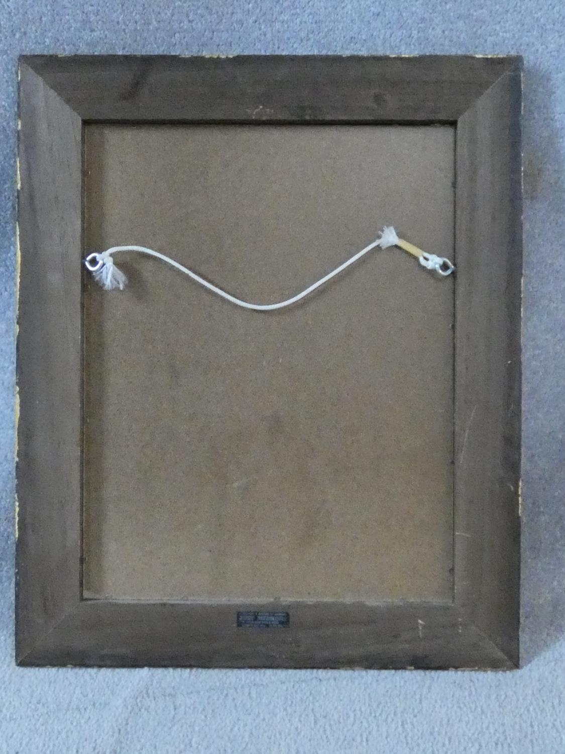 A bevelled wall mirror in burr elm moulded frame. H.58 W.48cm - Image 5 of 5