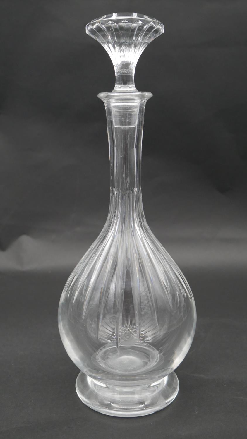 A Baccarat cut crystal decanter with stopper and two 'Massena' Baccarat wine glasses. H.35cm ( - Image 2 of 11