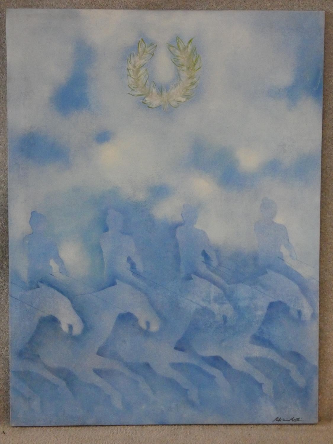 Patricia Belli (b.1964), an oil on canvas, Sudor, signed and inscribed to the reverse. H.102 W.76cm