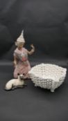 A collection of porcelain items. Including a Lladro Thai dancer by Vincente Martinez, 1977,