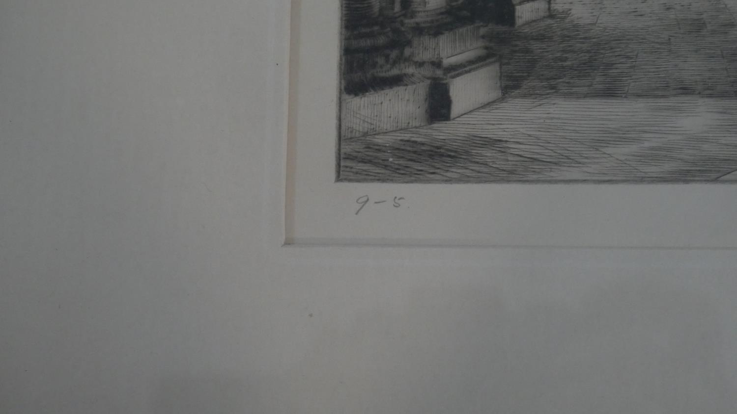 A 19th century framed and glazed etching, interior Bruges Cathedral, indistinctly signed and - Image 3 of 7