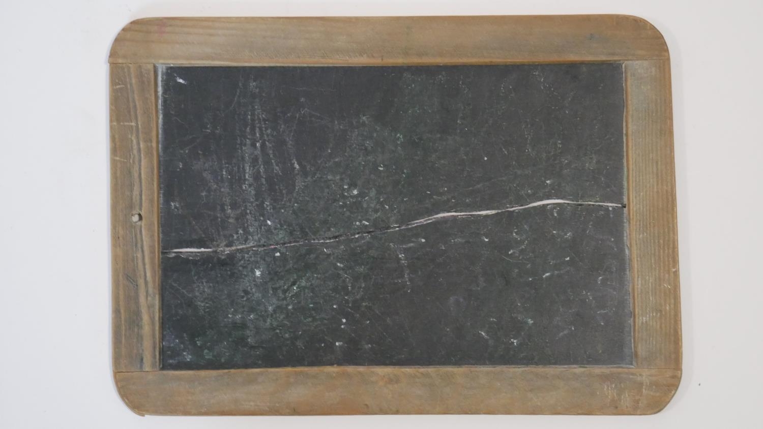 A collection of eight vintage wooden framed chalkboards, some slate. H.28 W.20cm (Largest) - Image 7 of 8