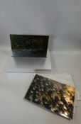 A series of metal plate photographic works with stand by Andrew Levitas, The External Circle, nine