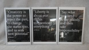 Three Lisson Gallery Ai Weiwei exhibition posters 2011, with famous quotes. H.97 W.66cm (Each)