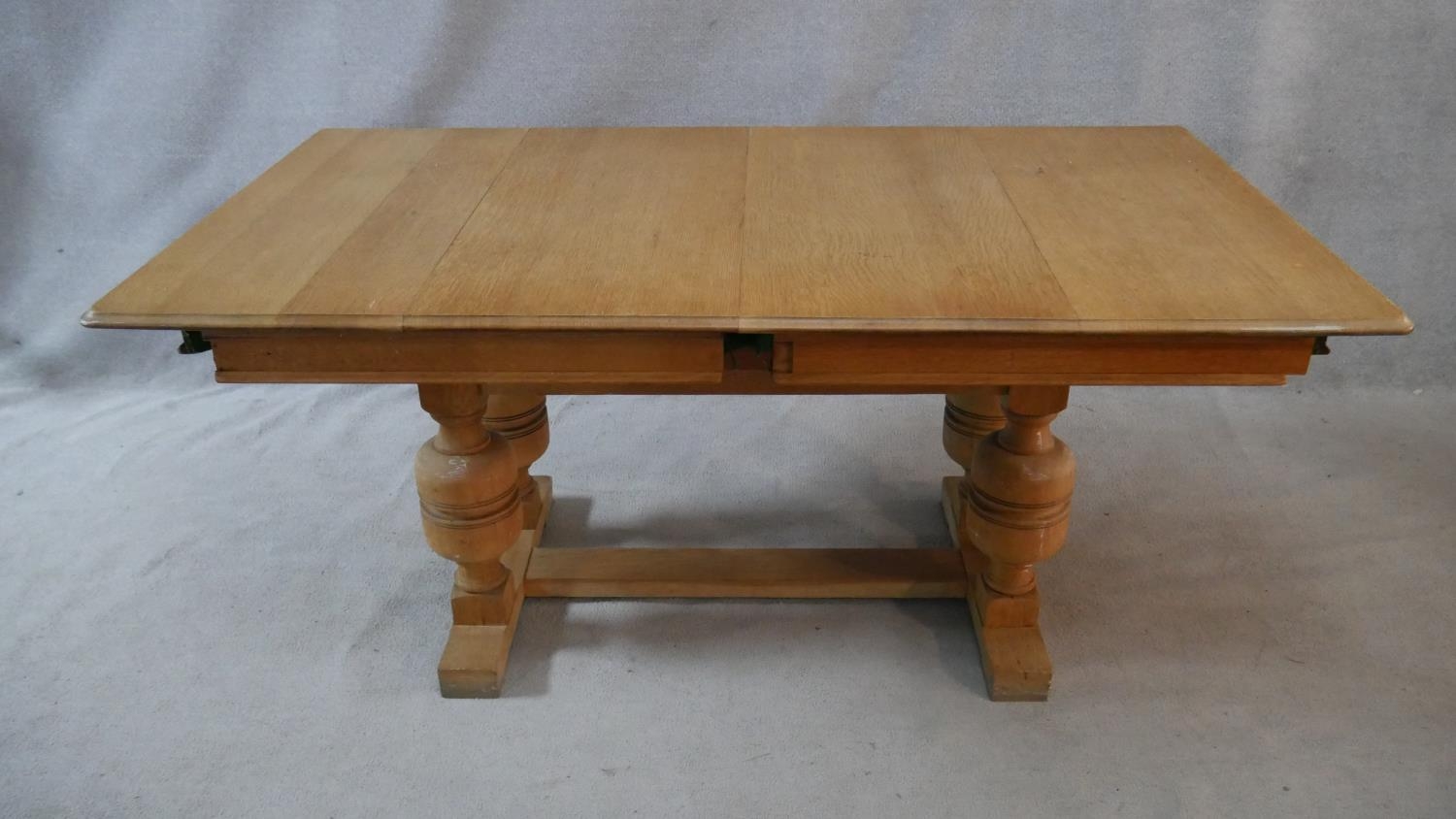 A mid century light oak framed half size snooker table converting to dining table with maker's - Image 5 of 9