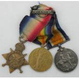 A group of Three WW1 medals, a 1914-1915 star medal with ribbon, a great war victory medal with