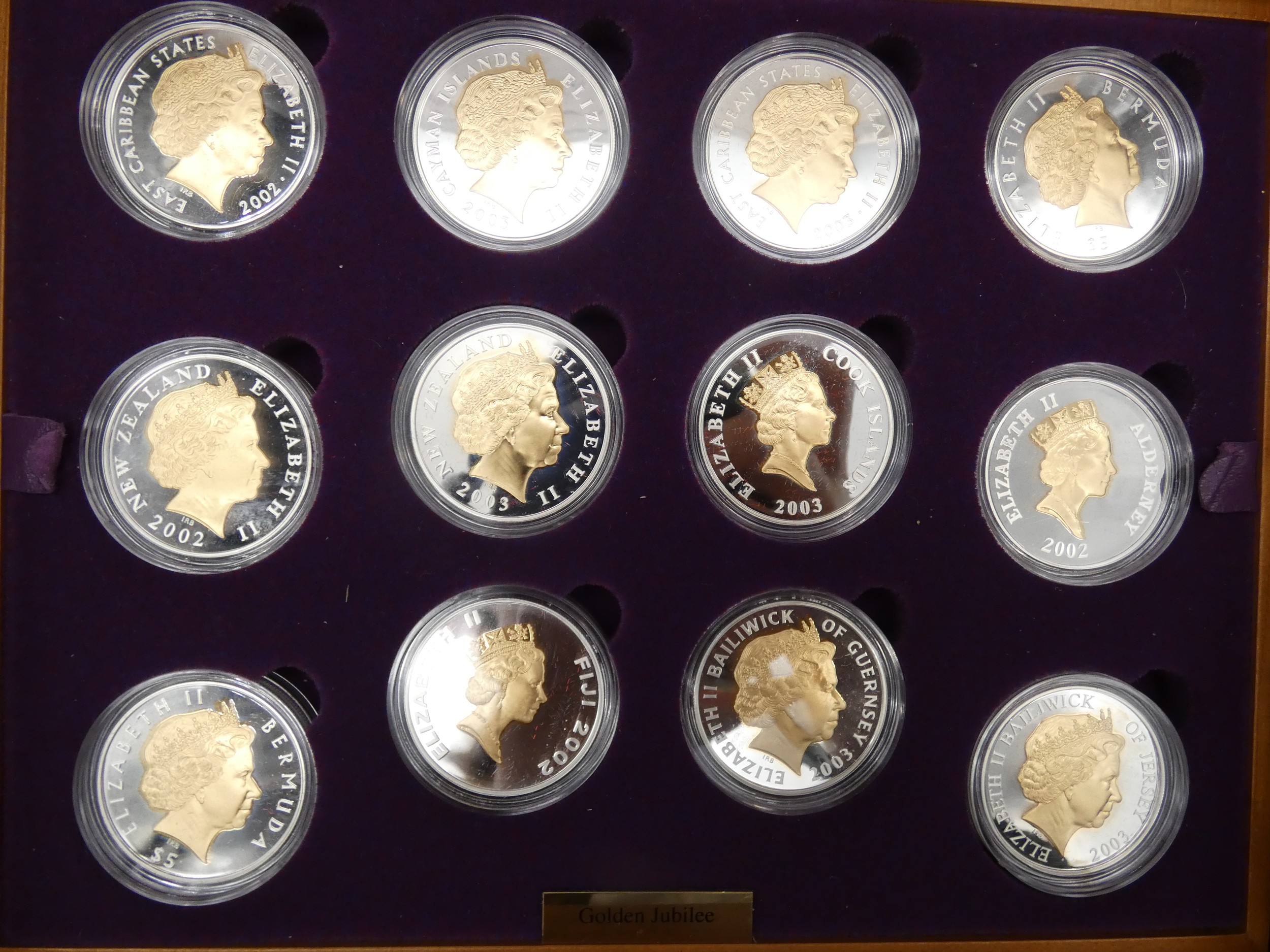 An Elizabeth II, 24-Coin Silver Proof ''Golden Jubilee'' Set comprised of Great Britain, 2002 silver - Image 5 of 12