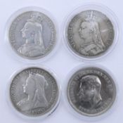 Two 1891 Queen Victoria British Silver "Jubilee Head" Crowns along with a 1898 LXII Queen Victoria