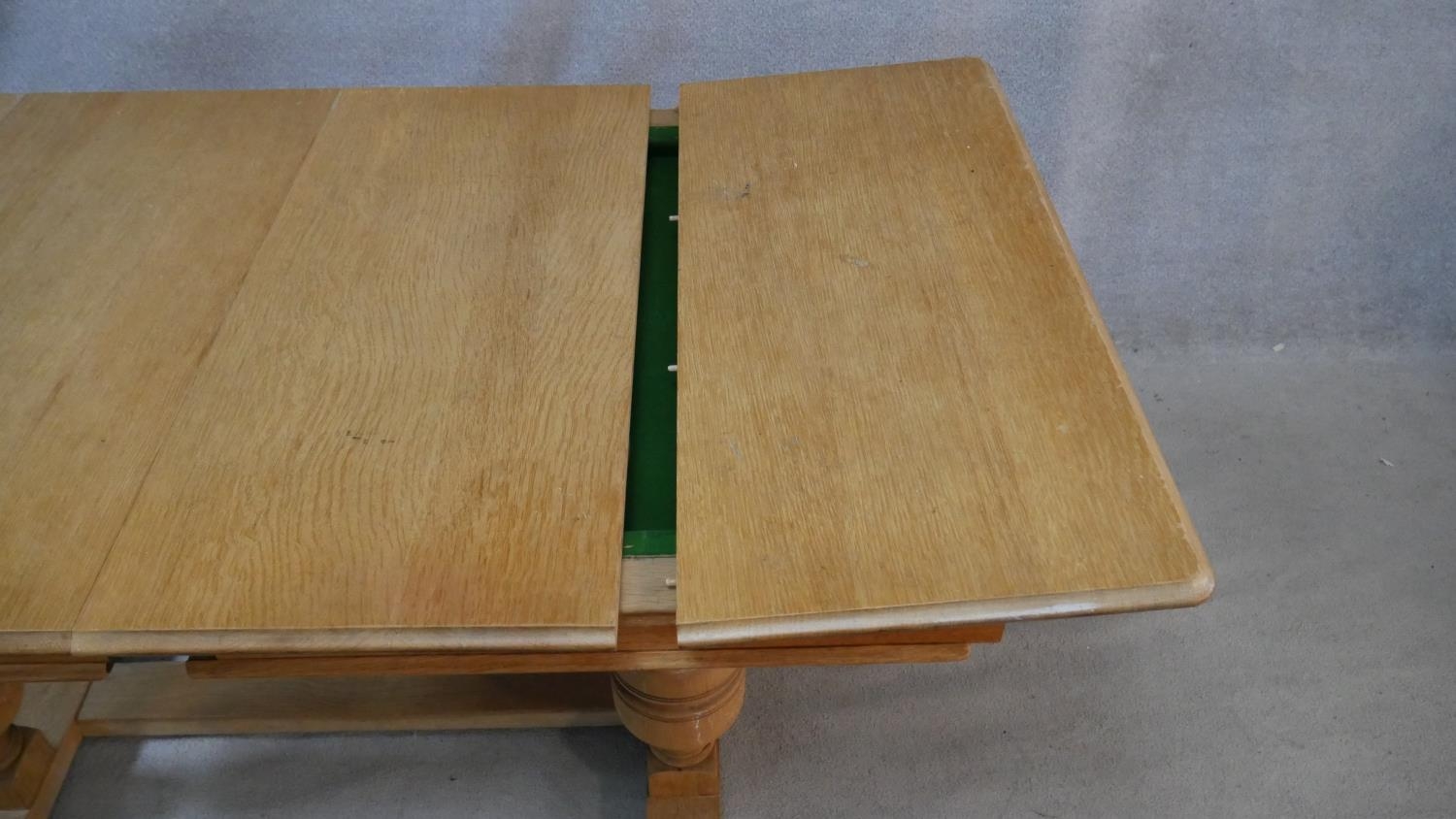 A mid century light oak framed half size snooker table converting to dining table with maker's - Image 8 of 9