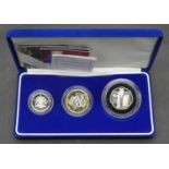 A cased 2003 Silver Proof Piedfort Collection comprising Two Pounds 2003 DNA Proof, One Pound 2003