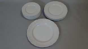 A collection of Royal Cauldon ironstone, 'Bristol Garden' design moulded design plates. Includes