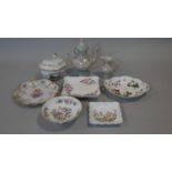 A collection of hand painted fine bone china. Including a lustre coffee pot with matching milk
