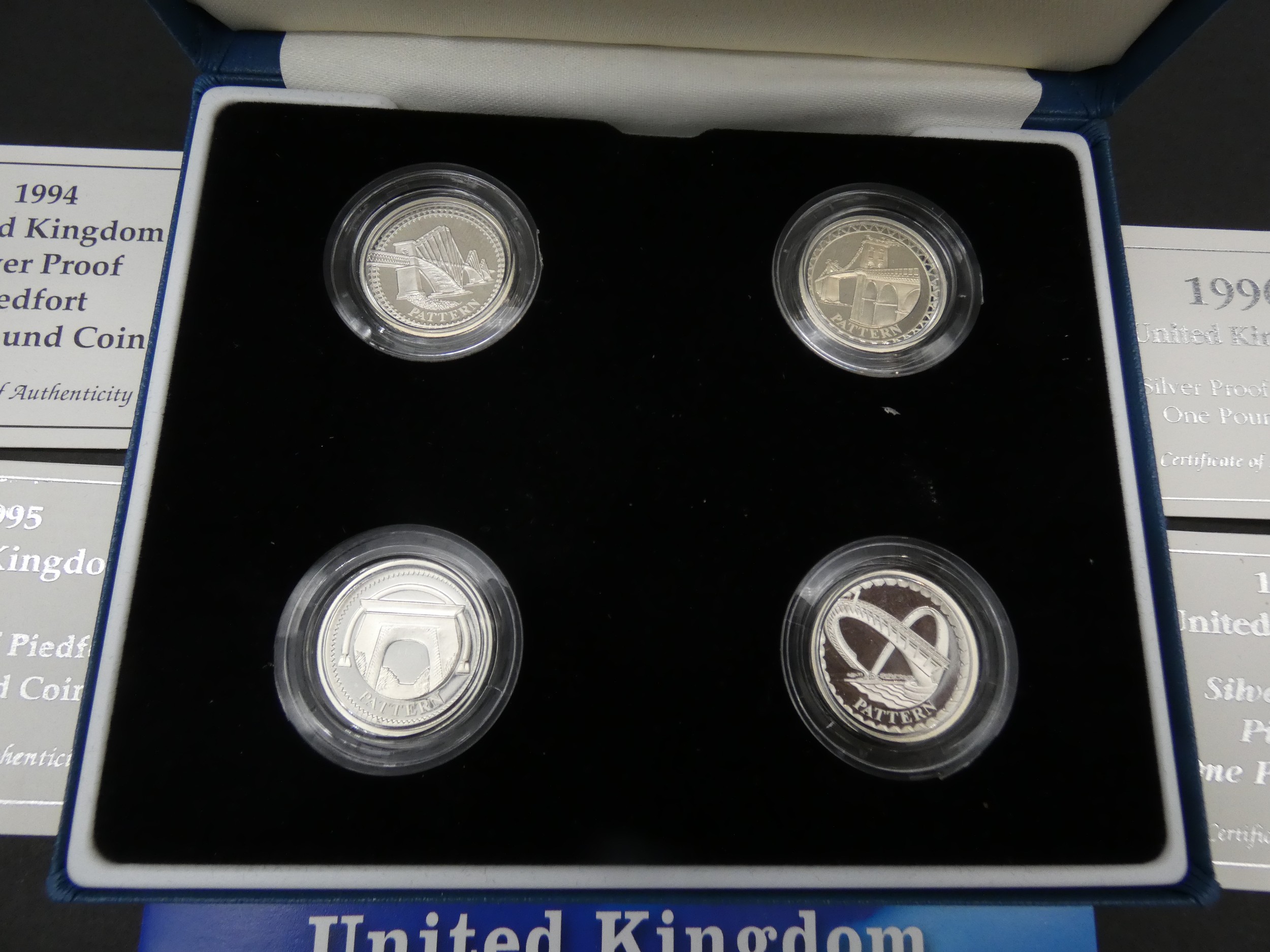 Royal Mint 2003 and 2004 United Kingdom silver proof landmarks pattern set with COAs and in - Image 8 of 9