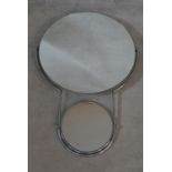 Rodney Kinsman for Bieffeplast, Orbit mirror, wall mounted twin adjustable vanity mirrors. H.87 W.