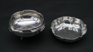 An Italian silver stylised rose shaped dish, stamped 800, Arona assay mark and maker's stamp,