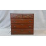 A Georgian country oak chest of two short above three long drawers. H.94 W.103.5 D.55cm