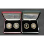 Two sets of Royal Mint silver proof two pound coins. Including a cased 1997-1998 silver proof two