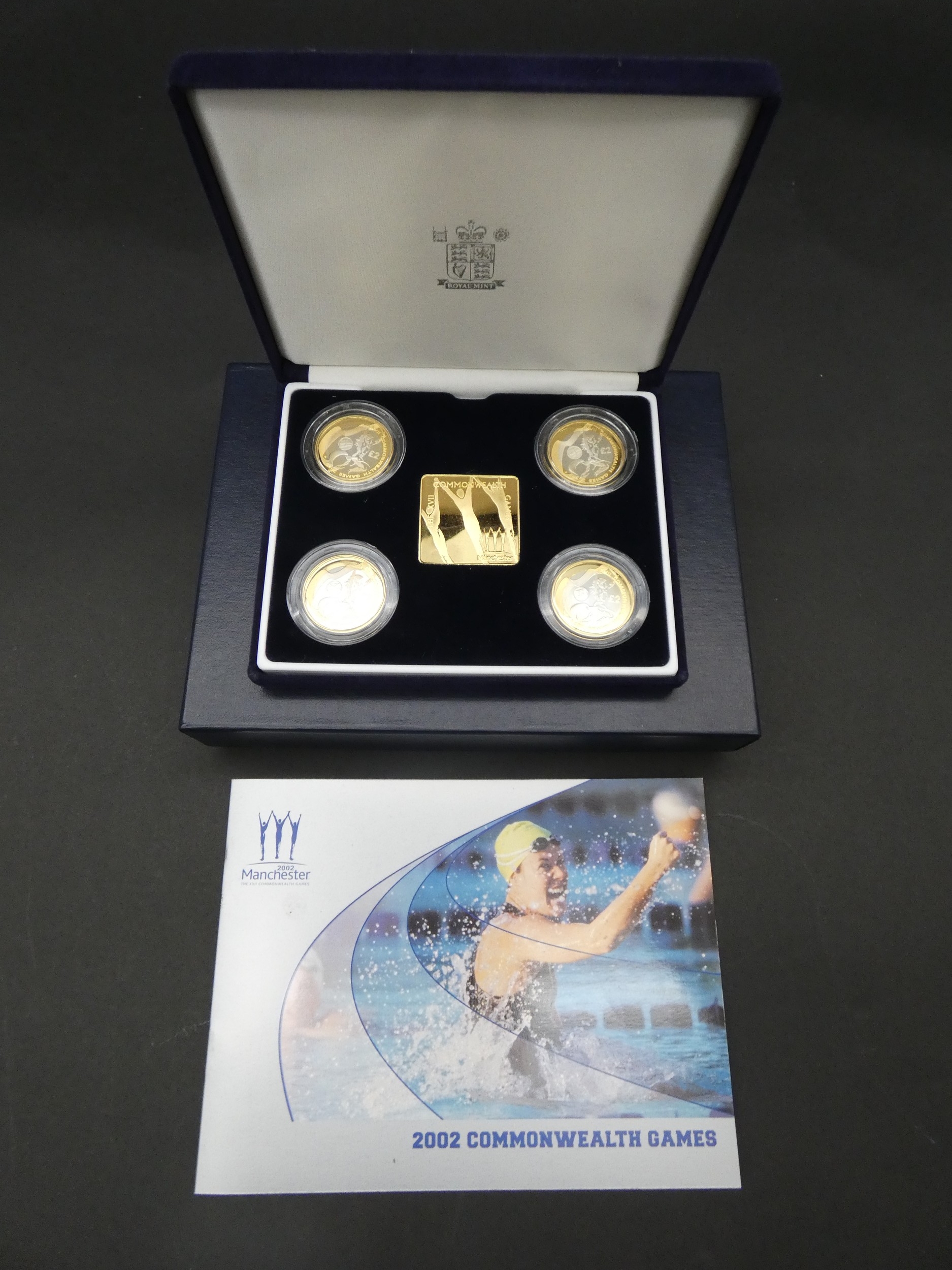 A boxed GB Royal Mint 2002 Commonwealth Games Manchester four £2 silver proof commemorative coin set - Image 2 of 5