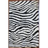 A modern Zebra skin patterned woollen rug. L.180xW.120cm