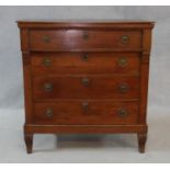 A 19th century French Provincial oak Empire style chest with frieze drawer above a further three