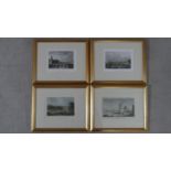 A set of four gilt framed and glazed hand coloured antique engravings of French points of