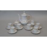 A Seltmann Weiden Bavaria porcelain coffee set for six. Each piece with a gilded foliate garland