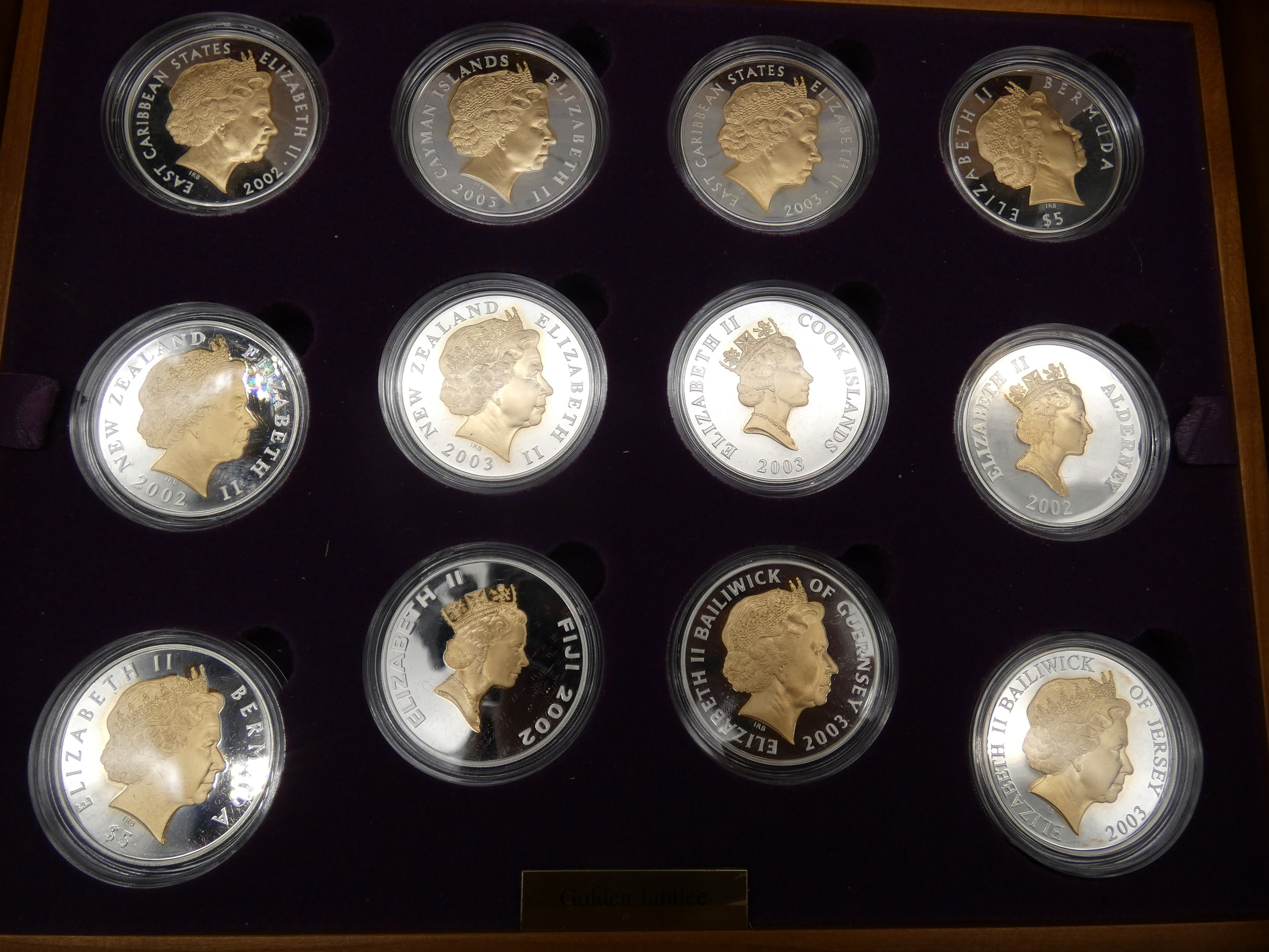 An Elizabeth II, 24-Coin Silver Proof ''Golden Jubilee'' Set comprised of Great Britain, 2002 silver - Image 6 of 12