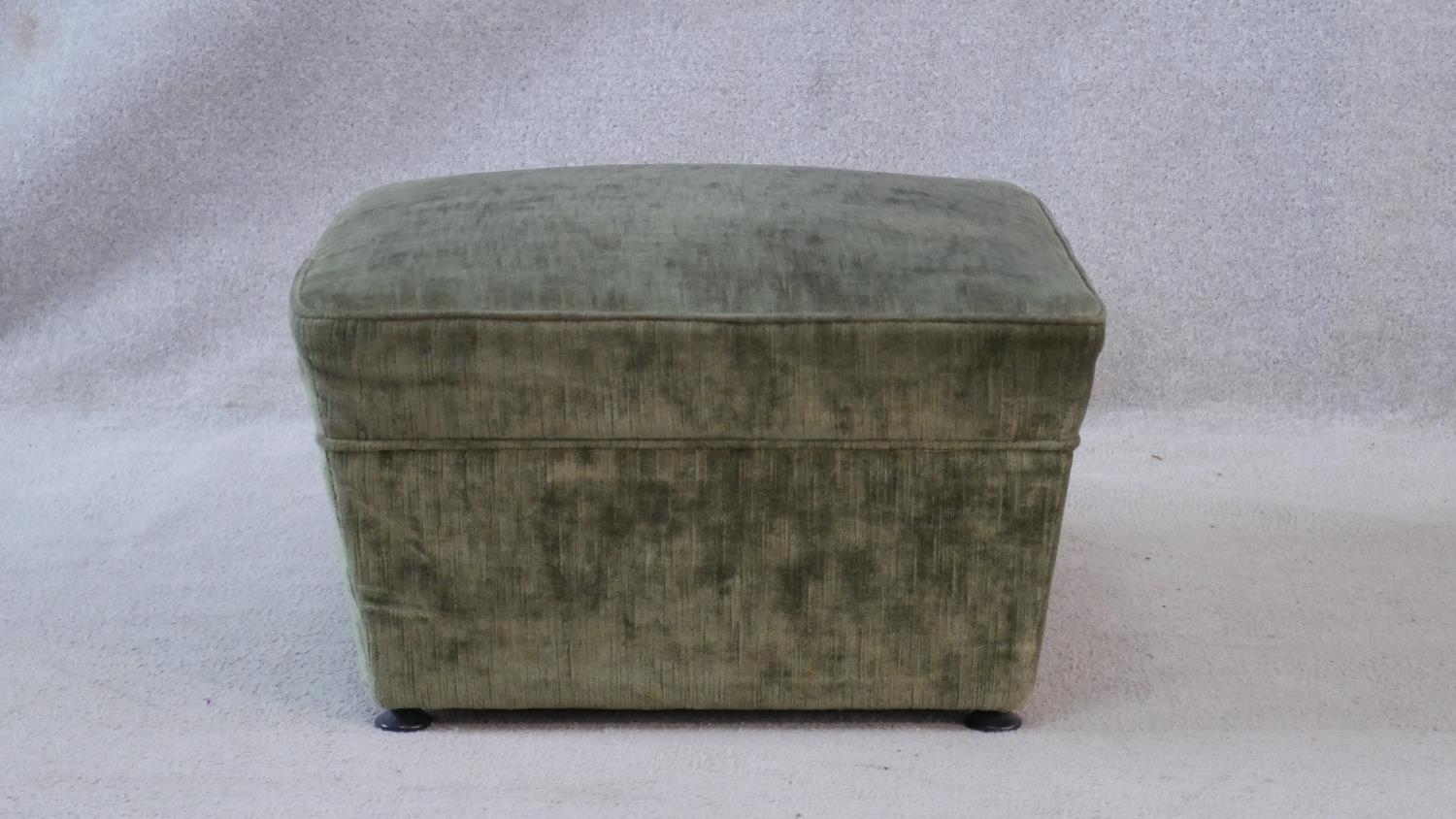 A mid century vintage footstool. H.31 L.56 W.56cm