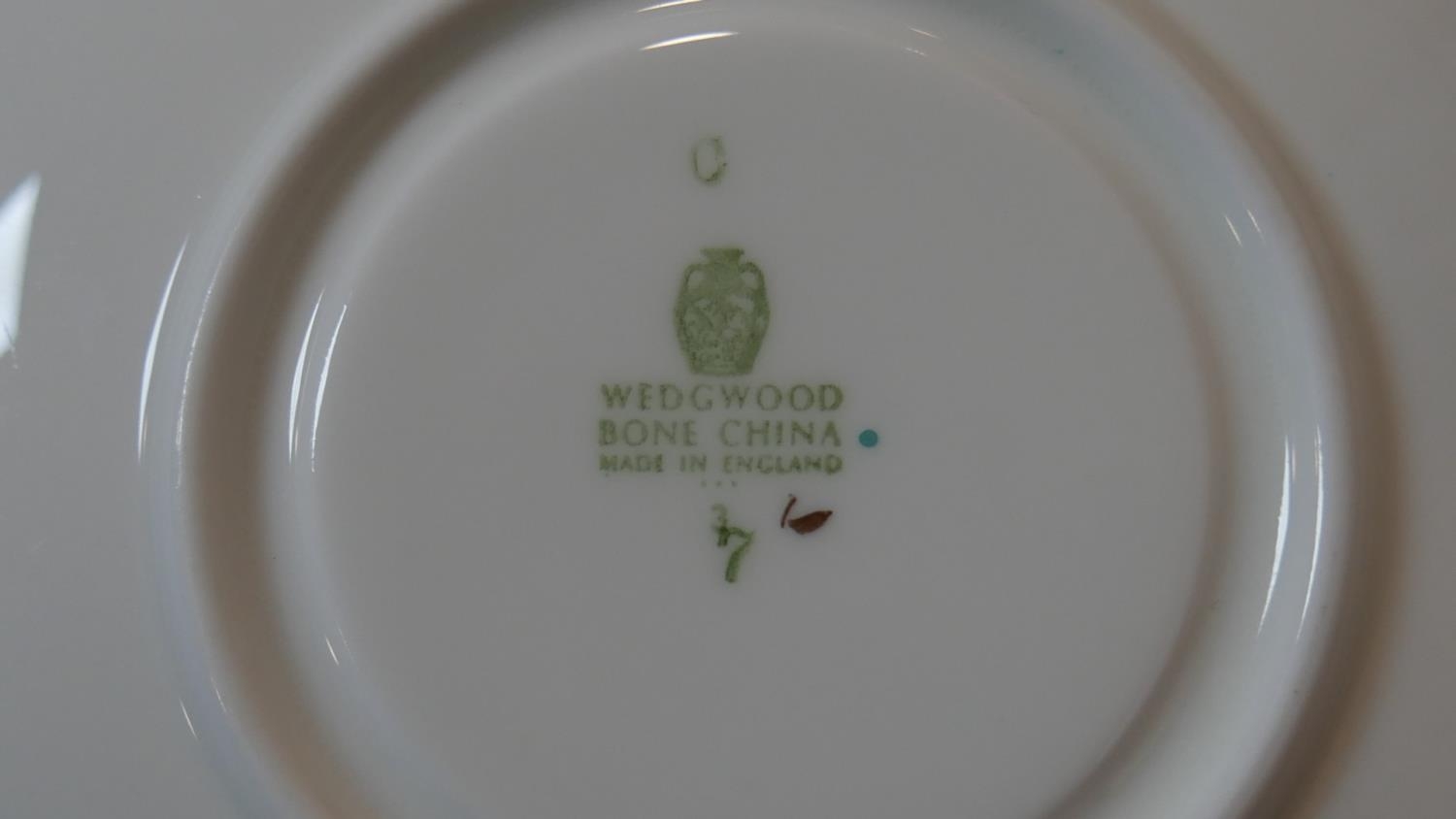 A part six person Wedgwood tea service. The set has a dappled turquoise and gilt design. Makers - Image 6 of 6