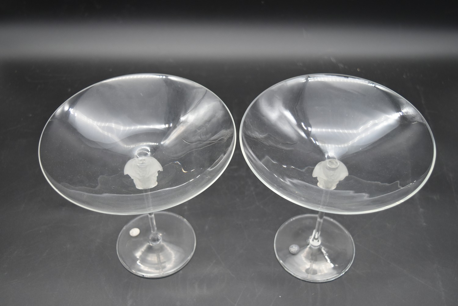 A boxed pair of Versace glass candy bowls with Medusa mask stems by Rosenthal. H.25cm - Image 2 of 7