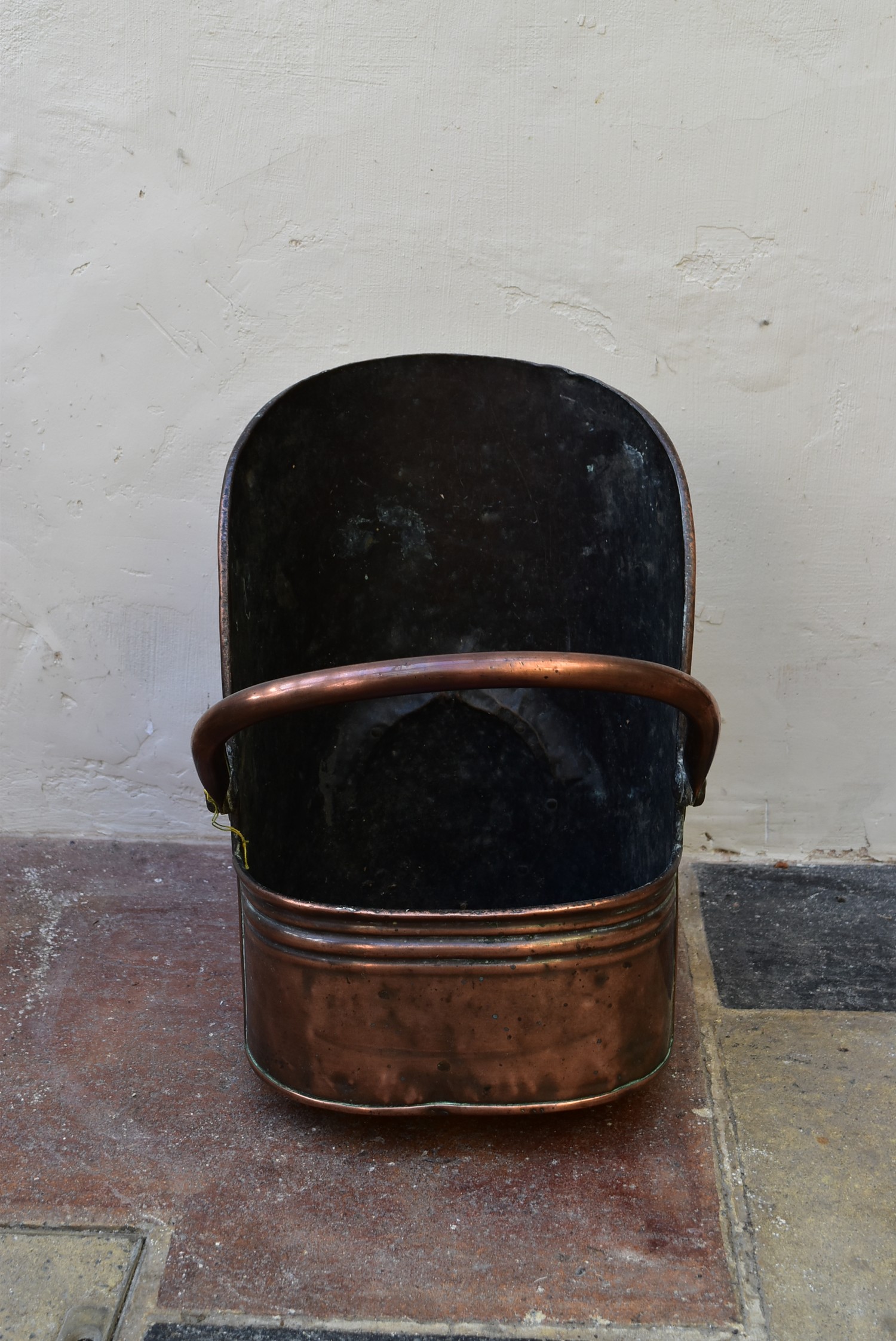 A 19th century copper helmet shaped coal scuttle with brass swing handle. H.41cm - Image 2 of 7