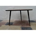 a vintage style coffee table with faux rosewood top on dansette legs. H.55 W.77cm