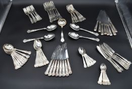 An extensive King's pattern silver plated canteen of cutlery for eight settings marked EPNS A1