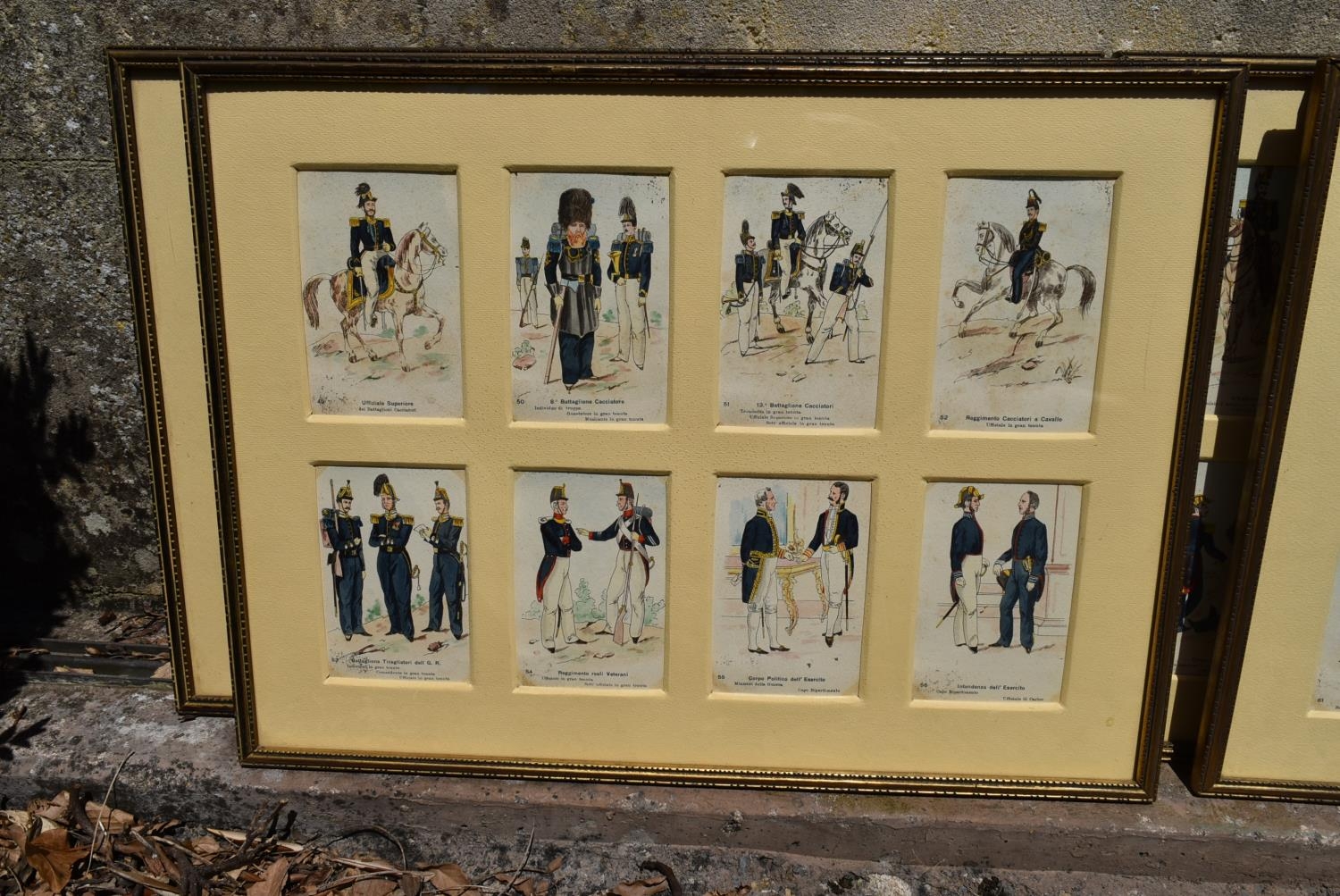 A set of ten glazed prints, various 19th century military officers each with eight sets of figures - Image 8 of 9